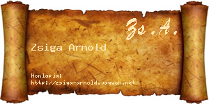 Zsiga Arnold névjegykártya